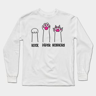 Rock Paper Scissors-Pink Long Sleeve T-Shirt